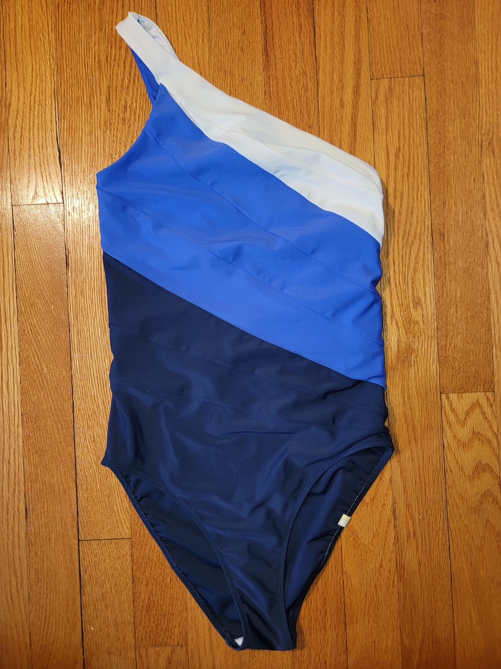 Summersalt Sidestroke One-Piece Swimsuit – Size 4 Tall - White, Blue, Navy